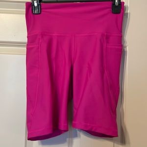 Old Navy biker shorts, size M, hot pink